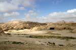 Vivienda blocao Natural nabatea de Petra Alrededor, Jordania.
