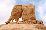 The Elephant Rock, cerca de Um Sayhoun, Petra, Jordania.