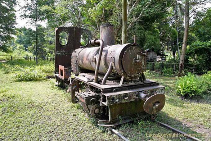 Tren colonial Locomotora de vapor Khone Island, Laos