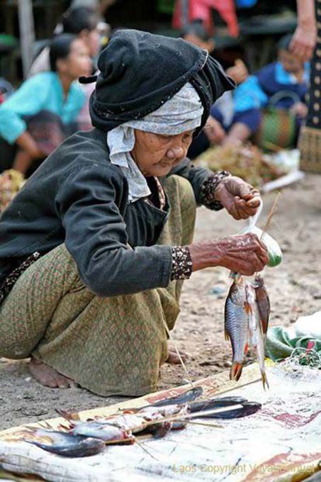 Brocheta de pescado, Khong Island, Laos