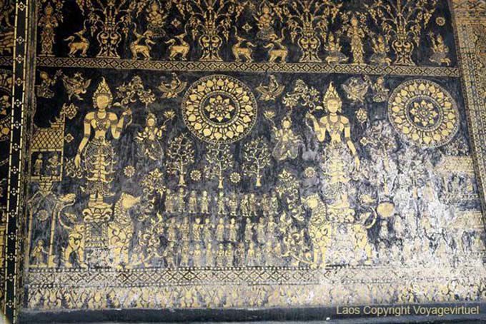Mural en pan de oro, Wat Xieng Thong, Luang Prabang, Laos