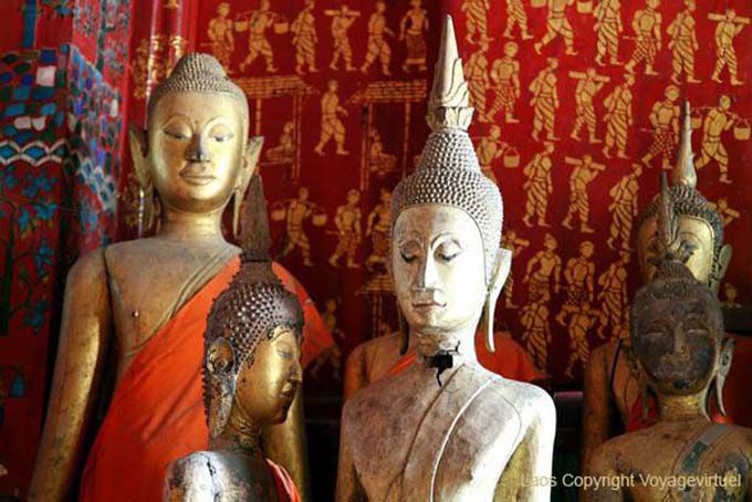 Figuras de Buda, Carriage House, Wat Xieng Thong, Laos