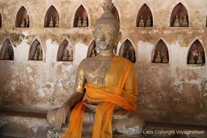 Buda asombró, Wat Sisaket, Vientiane, Laos