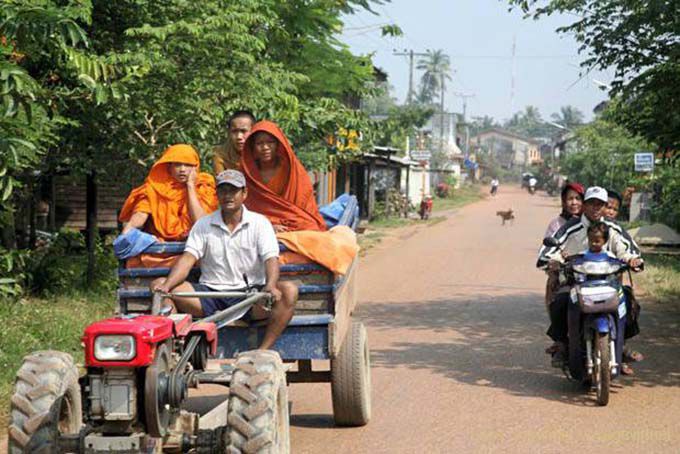 Habitantes de Champasak Distrito, Wat Phu, Laos