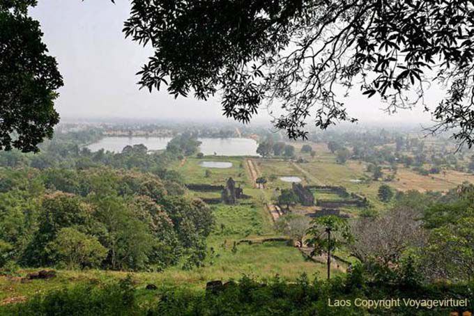 Panorama desde el santuario de la llanura, Vat Phou, Laos