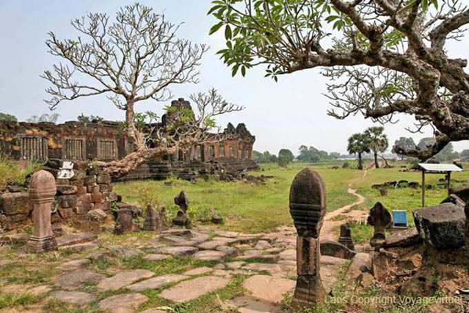 Particular vista en el sitio de Wat Phu, Laos