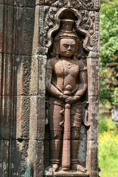 Dvarapala con el club, Wat Phu, Laos