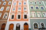 Pfarrgasse, los colores de las fachadas, Linz, Austria.