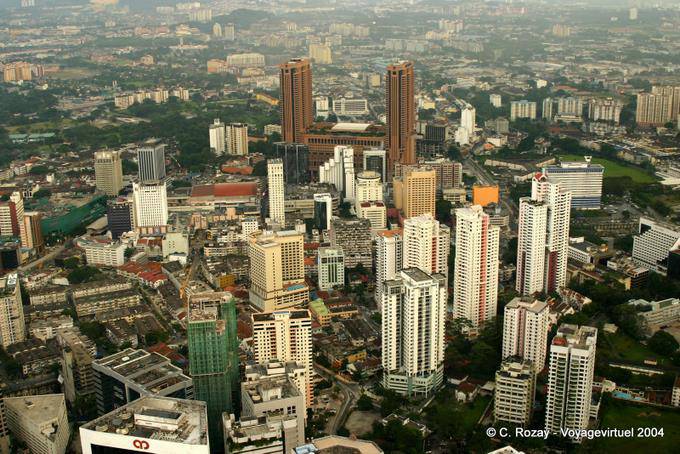 Vista aérea de Kuala Lumpur desde alturas KL Tower - Malasia