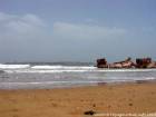 Playa en frente de la torre de fuego, Borj el Baroud, Essaouira Mogador, Marruecos.