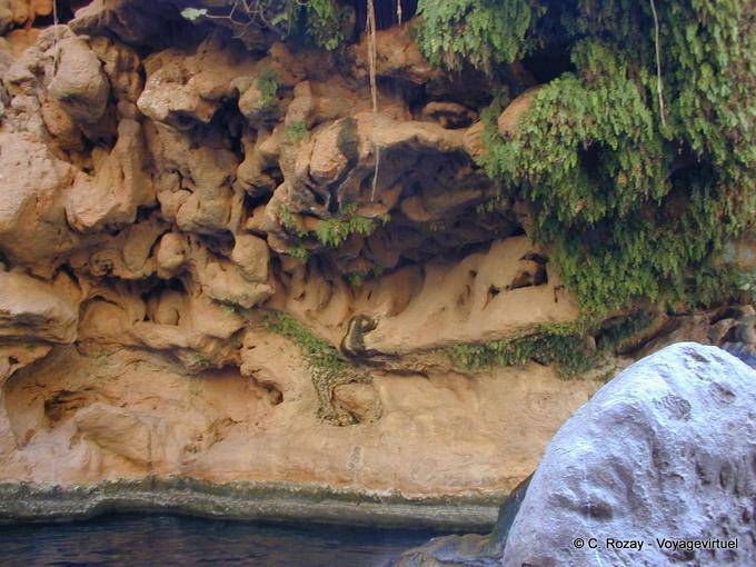Cascadas de Imouzzer, piedras de colores y vegetación - Marruecos