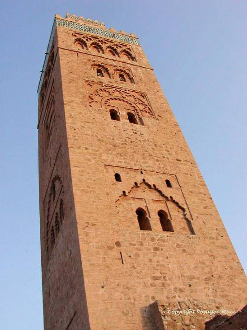 El Minarete de Koutoubia, canteras de piedra arenisca de Gueliz, Marrakech - Marruecos