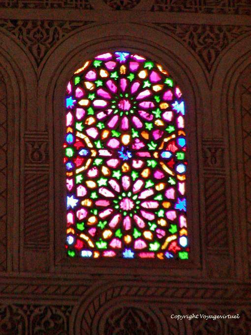 Vidriera de un dormitorio, Bahia Palace, Marrakech - Marruecos