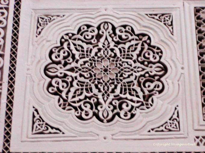 Finesse yeso decorativo, Palacio de la Bahía, Marrakech - Marruecos