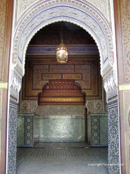 Marrakchi maravilloso arte del arquitecto El Mekki, Bahia Palace, Marrakech - Marruecos