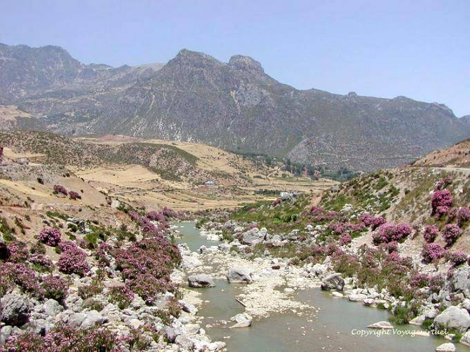 Paisaje desde el lecho del Oued Lau, alrededor Derdara - Marruecos