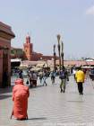 Al llegar a la plaza Djemaa el Fna, Marrakech, Marruecos.