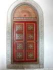 Decoración de la puerta en el Palacio Riad Bahia, Marrakech, Marruecos.