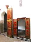Historia de las puertas en el Pabellón de lujo, Bahia Palace, Marrakech, Marruecos.