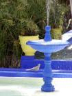 La paloma y la fuente, Jardin Majorelle, Marrakech, Marruecos.