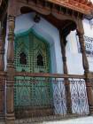 Madera Balconnet y hierro forjado, Chefchaouen, Marruecos.