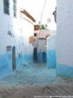 Calle pintada de azul, Chefchaouen, Marruecos.
