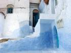 Arquitectura Chefchaouni, Bab Souk Medina, Chefchaouen, Marruecos.