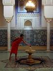 Mausoleo de Moulay Ismail, arquitectura de interiores, Meknes, Marruecos.