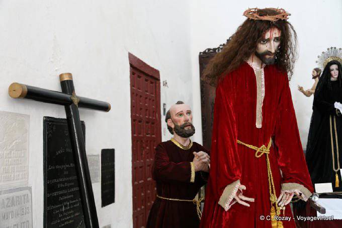 La escena de la crucifixión, el Museo de Arte Sacro, Catedral, Campeche - Mexico