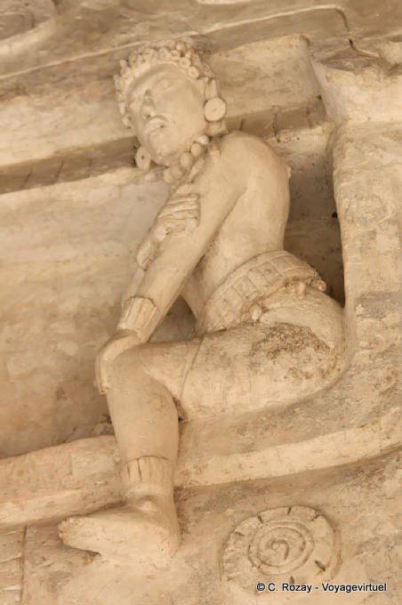 Maravilla del arte del friso de la Acrópolis, el Altar del Jaguar Negro, Ek Balam - Mexico