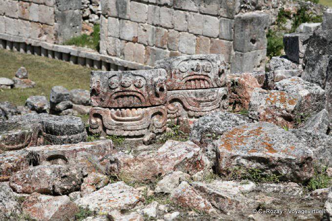 Máscaras de arcilla, Kodz Poop, Kabah - Mexico