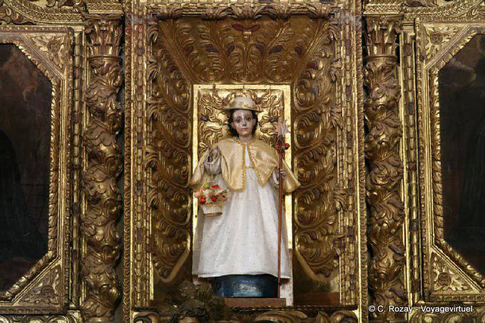 Detalle de un retablo de la iglesia de Santo Domingo, San Cristóbal de Las Casas - Mexico