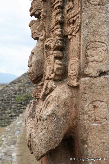 Rey B'alam Ya Acal (Zots CHOJ Muan), vista de perfil, Tonina - Mexico