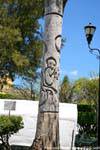 Escultura en el tronco de un árbol, Zócalo, Comitán de Domínguez, Mexico.