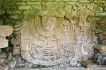 Relieve de estuco que representa el dios de la tormenta de Teotihuacan, Grupo Norte, Palenque, Mexico.