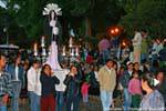 Presentación de María, la virgen en un cartel durante la procesión, San Cristóbal de Las Casas, Mexico.