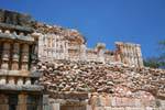 Palacio Norte, columnas aplica al lado, Sayil, Mexico.