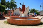 El parque principal de Fontaine, Ticul, Mexico.