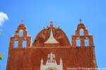 Decoración de la torre, Parroquia de San Antonio de Padua, Ticul, Mexico.