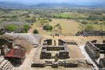 La llanura de Ocosingo, vista desde el Templo del Espejo Humeante, Tonina, Mexico.