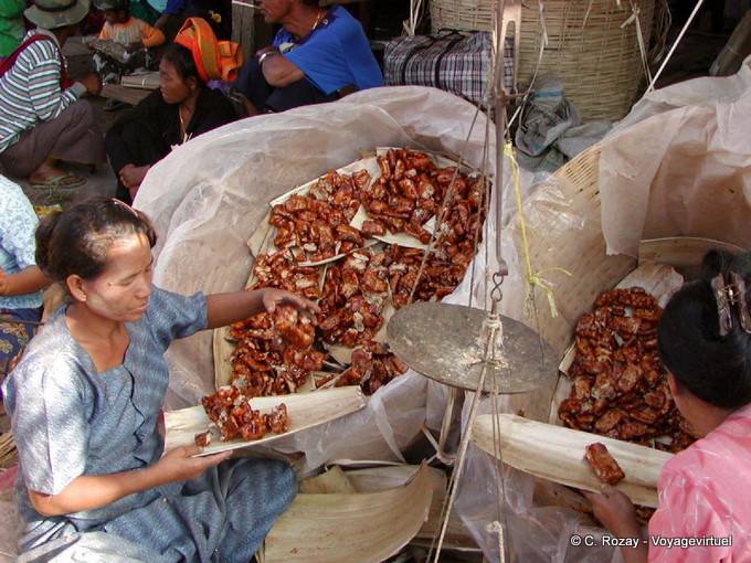 La gastronomía local, el lago Inle - Myanmar (Birmania)
