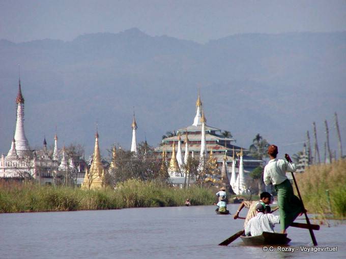 Canales y estupas bosque, lago Inle - Myanmar (Birmania)