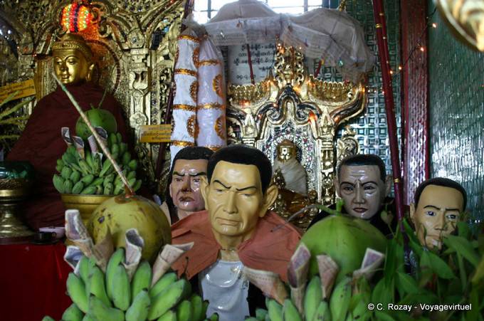 Rostros de mentes entre los 37 nats Monte Popa - Myanmar (Birmania)