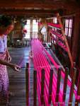 Preparación del telar, Lago Inle, Birmania.