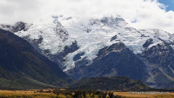 Tensiones glaciales, el Monte Cook Road, Canterbury - Nueva-Zelanda