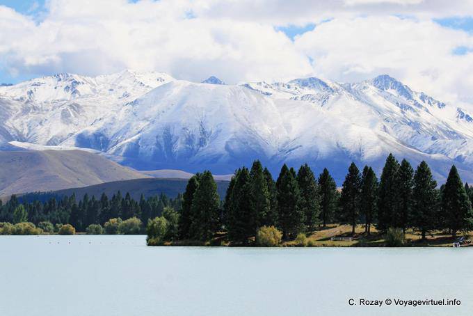 Contraste Verano Ruataniwha Lake, Canterbury - Nueva-Zelanda