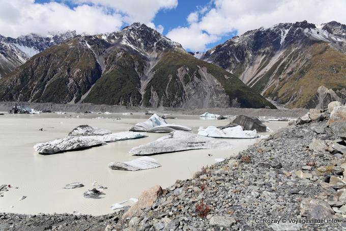 Hielo suelto del glaciar Tasman Lake, Canterbury - Nueva-Zelanda