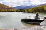 Ir de pesca, Lago Benmore, Canterbury, Nueva-Zelanda.