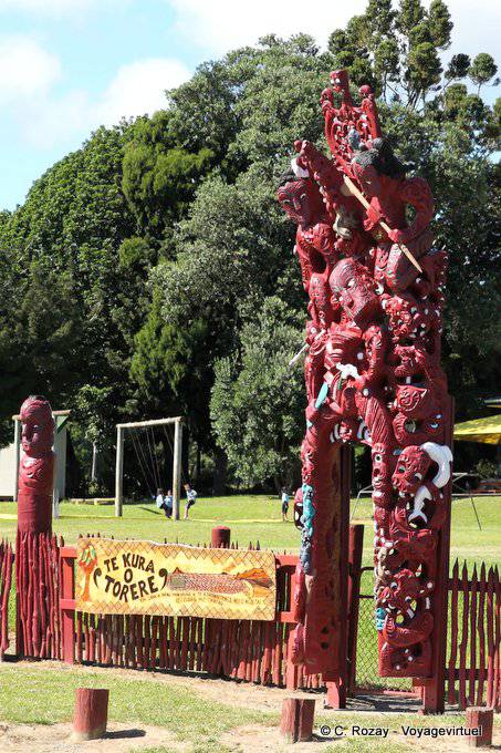 El hogar ancestral de la Ngaitai Iwi, Torere, Cabo del Este - Nueva-Zelanda