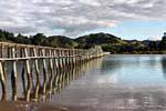 Whananaki Pasarela, Northland, Nueva-Zelanda.